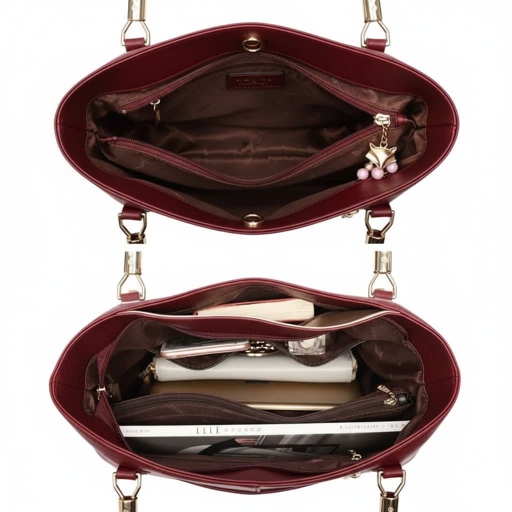 BOLSA FEMININA fOXER FEITA EM COURO GENUÍNO MODELO  BELLA VALLÉE RED