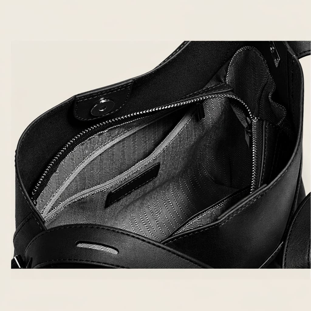 BOLSA FEMININA EM COURO  FOXER MODELO VALENCIA BLACK