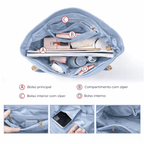 BOLSA FEMININA FOXER FEITA EM COURO GENUÍNO– MODELO CROWN LUXE BLUE