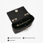 BOLSA FEMININA FOXER FEITA EM COURO GENUÍNO MODELO  CAMILLE PRESTIGE BLACK