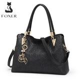 BOLSA FEMININA FOXER EM COURO GENUÍNO MODELO ALMA BLACK