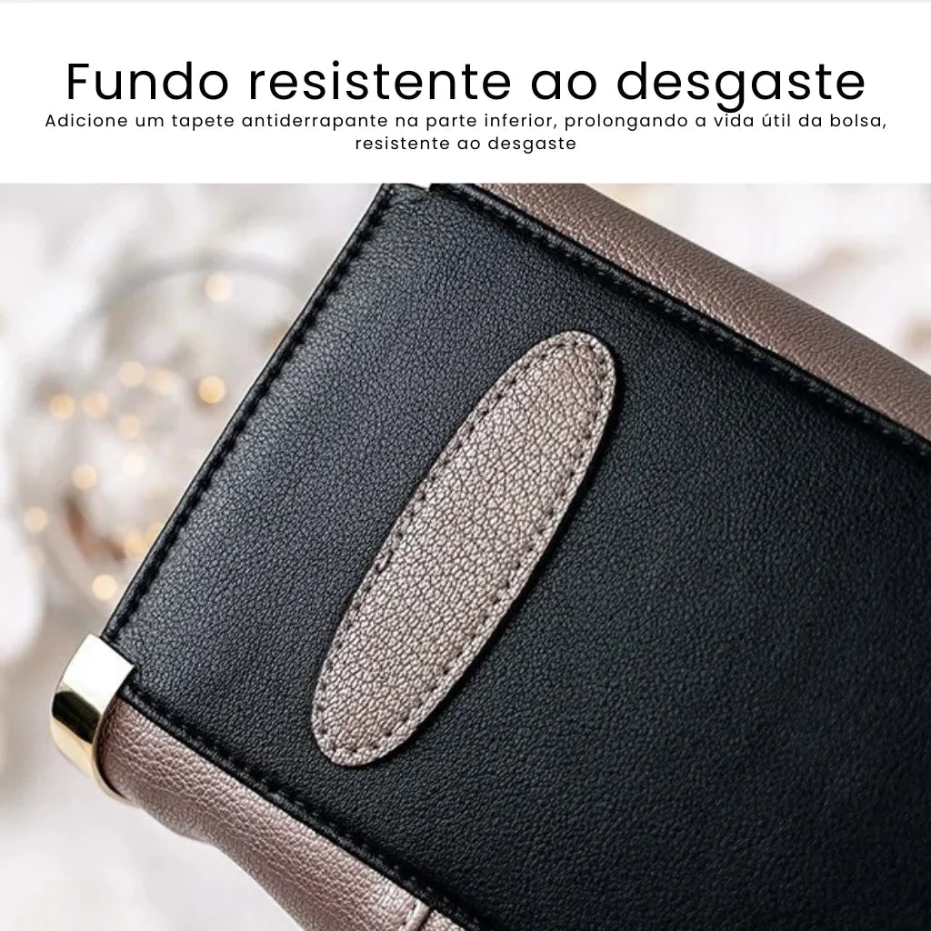 BOLSA FEMININA EM COURO LEGÍTIMO FOXER MODELO VELLUTO  GRAY