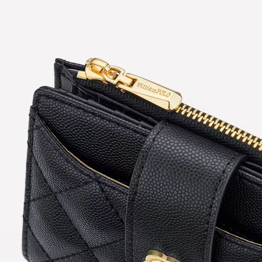 CARTEIRA FEMININA CURTA  FEITA EM COURO GENUÍNO MODELO ÉLORA -LINHA  WILLIAM POLO