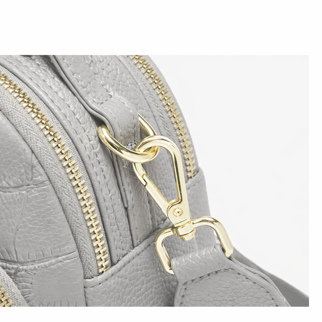 BOLSA FEMININA FOXER FEITA EM COURO GEMUÍNO MODELO RIVELLE GRAY