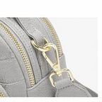 BOLSA FEMININA FOXER FEITA EM COURO GEMUÍNO MODELO RIVELLE GRAY