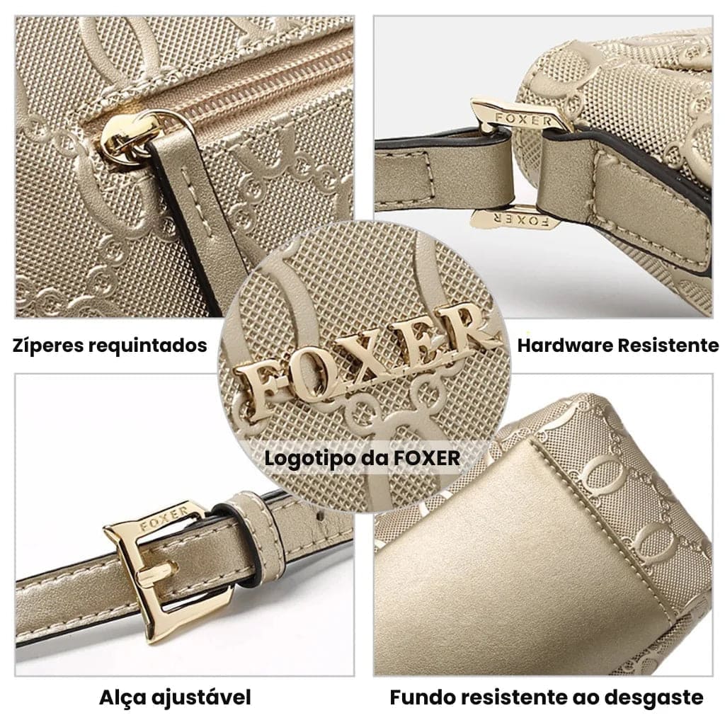 BOLSA FEMININA TRANSVERSAL  FOXER  FEITA EM COURO REFINADO MODELO VARENNA