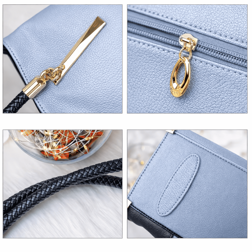 BOLSA FEMININA FOXER FEITA EM COURO GENUÍNO– MODELO CROWN LUXE BLUE