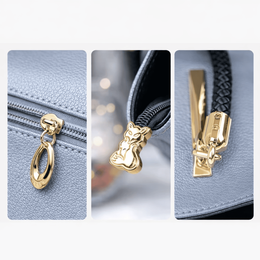 BOLSA FEMININA FOXER FEITA EM COURO GENUÍNO– MODELO CROWN LUXE BLUE