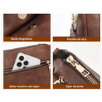 BOLSA FEMININA TRANSVERSAL FOXER FEIRA EM COURO REFINADO  MODELO MONTREL