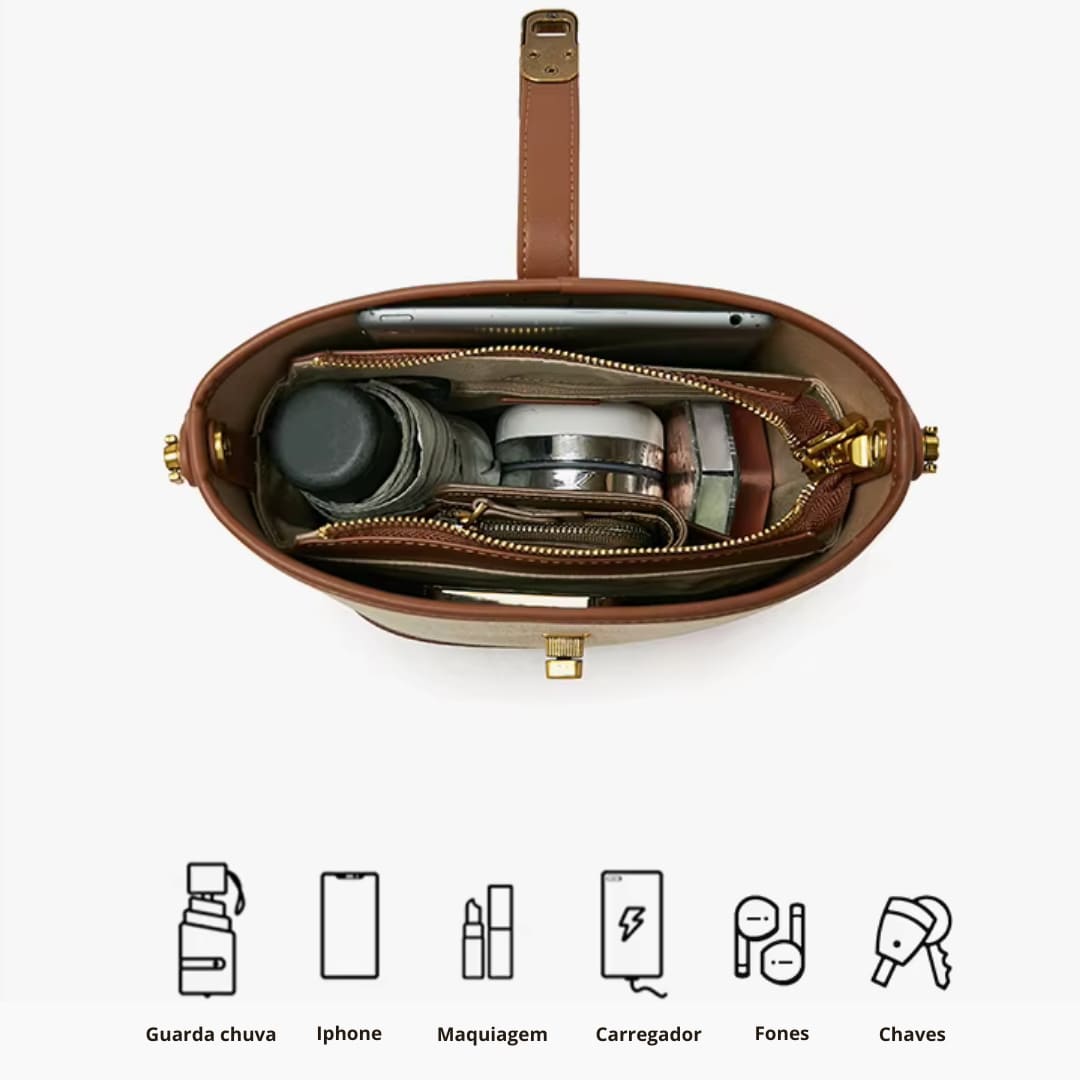 BOLSA FEMININA FOXER FEITA EM COURO MODELO SAINT HONORÉ