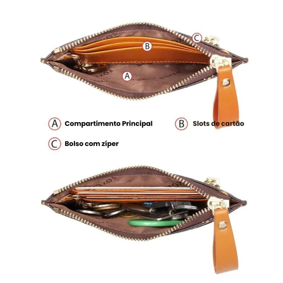 CARTEIRA FEMININA  FOXER FEITA EM COURO MODELO AVENUE MINI