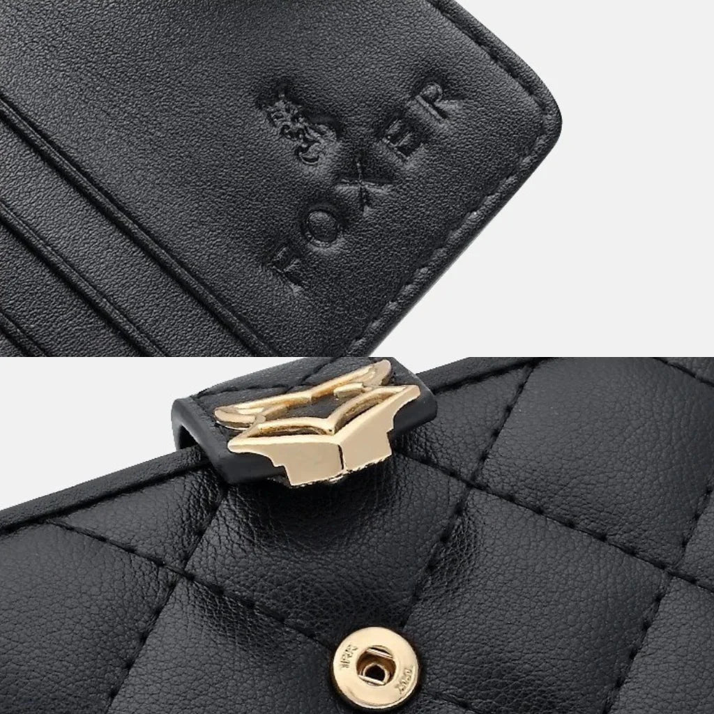 CARTEIRA FEMININA FOXER FEITA EM COURO MODELO ORLÈNE BLACK