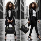 BOLSA FEMININA FOXER FEITA EM COURO GENUÍNO MODELO  ICONIQUE  BLACK