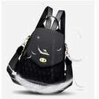 MOCHILA FEMIINA FEITA EM COURO REFINADO MODELO BELLA LUXE BLACK