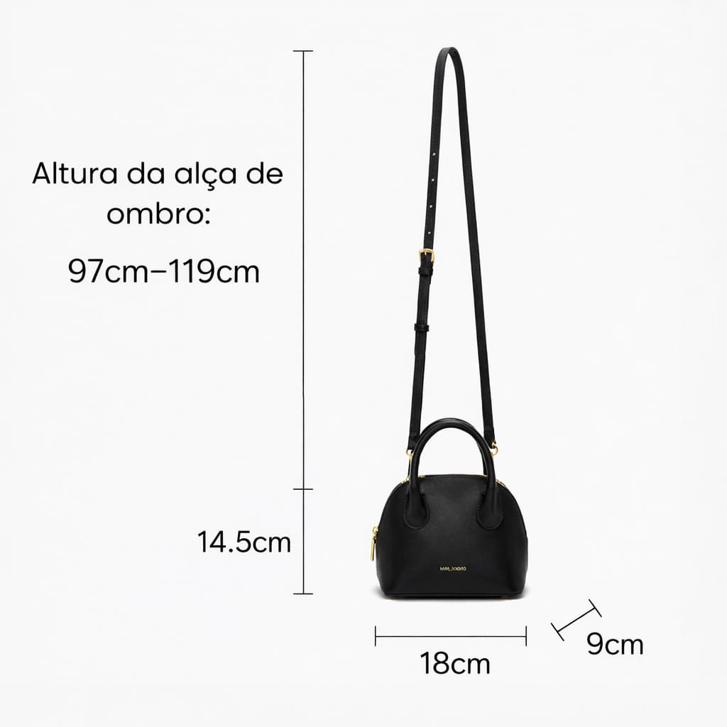 BOLSA FEMININA TRANSVERSAL FOXER FEITA EM COURO GENUÍNO MODELO AMÉLIE BLACK