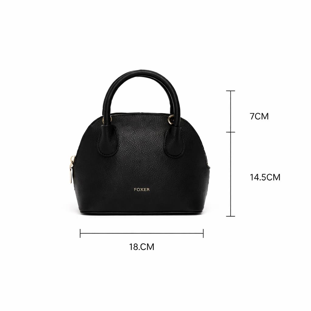 BOLSA FEMININA TRANSVERSAL FOXER FEITA EM COURO GENUÍNO MODELO AMÉLIE BLACK