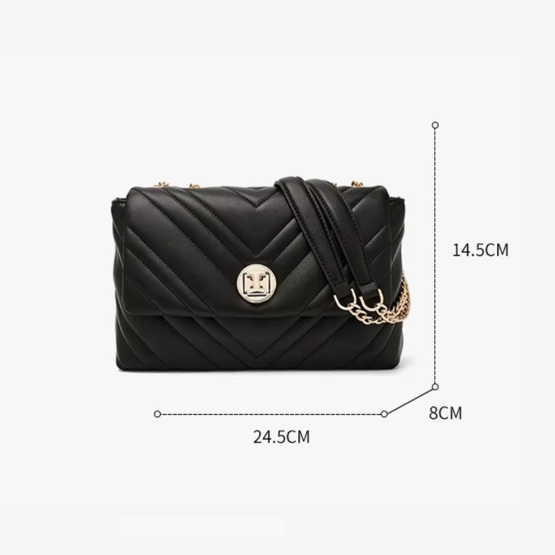 BOLSA FEMININA FOXER FEITA EM COURO GENUÍNO MODELO  CAMILLE PRESTIGE BLACK