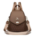MOCHILA FEMIINA FEITA EM COURO REFINADO MODELO BELLA LUXE BROWN
