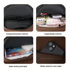 MOCHILA FEMIINA FEITA EM COURO REFINADO MODELO BELLA LUXE BLACK