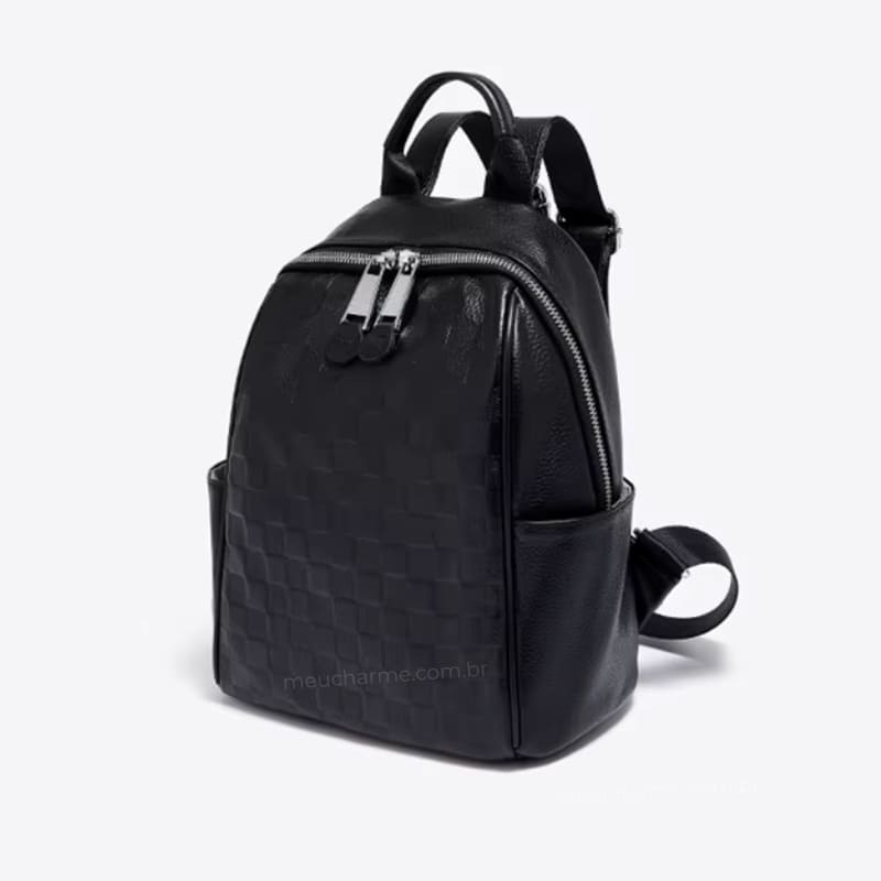 MOCHILA FEMININA FOXER FEITA EM COURO MODELO ÉLÉGANCE BLACK – LINHA PREMIUM