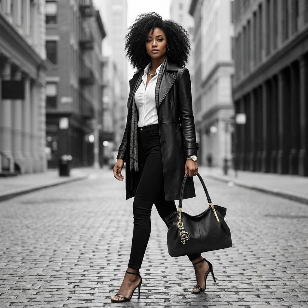BOLSA FEMININA FOXER FEITA EM COURO GENUÍNO MODELO SAINT-GERMAIN BLACK