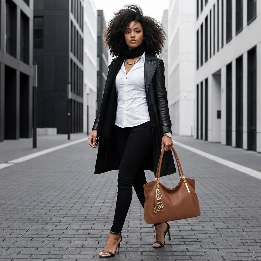 BOLSA FEMININA FOXER FEITA EM COURO GENUÍNO MODELO SAINT-GERMAIN BROWN