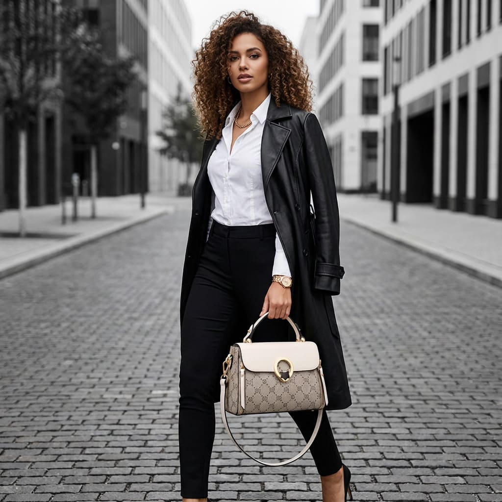 BOLSA FEMININA FOXER FEITA EM COURO REFINADO MODELO CÉLINEA GRAY