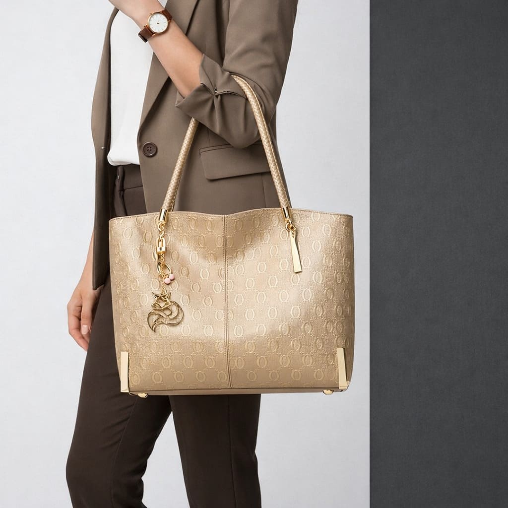 bolsa feminina grade de couro