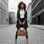BOLSA FEMININA FOXER FEITA EM COURO GENUÍNO MODELO SAINT-GERMAIN BROWN