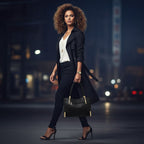 BOLSA FEMININA FOXER FEITA EM COURO GENUÍNO MODELO  ICONIQUE  BLACK