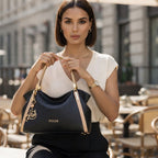 BOLSA FEMININA FOXER FEITA EM COURO GENUÍNO – MODELO ESSÉNNE BLACK