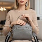 BOLSA FEMININA FOXER FEITA EM COURO GEMUÍNO MODELO RIVELLE GRAY