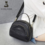 BOLSA FEMININA FOXER FEITA EM COURO GEMUÍNO MODELO RIVELLE BLACK