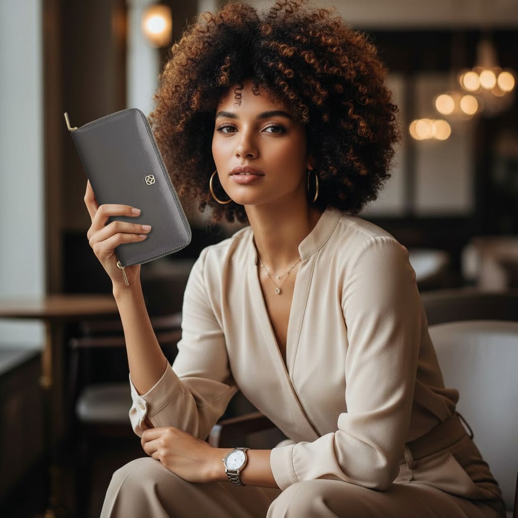 CARTEIRA FEMININA FEITA EM COURO GENUÍNO MODELO  RIVOLÉE – LINHA  WILLIAM POLO