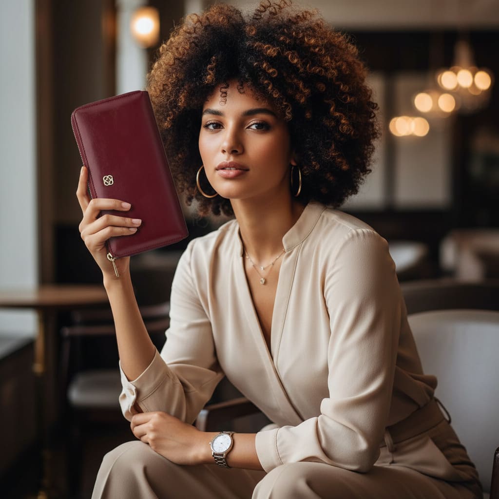 CARTEIRA FEMININA FEITA EM COURO GENUÍNO MODELO  RIVOLÉE – LINHA  WILLIAM POLO