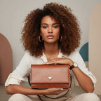 BOLSA FEMININA FOXER TRABSVERSAL  FEITA EM COURO REFINADO MODELO CHARLOTTE BROWN