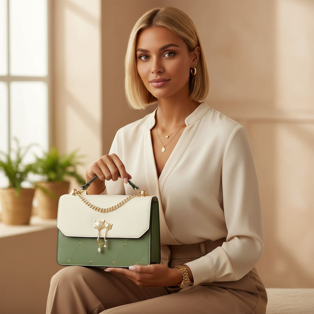 BOLSA FEMININA FOXER FEITAM EM COURO REFINADO MODELO BELLA DUO CHARM