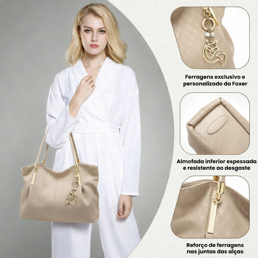 BOLSA FEMININA FOXER FEITA EM COURO GENUÍNO MODELO SAINT-GERMAIN