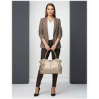 Bolsa Feminina  Grande De Couro Refinado Modelo Foxer Majesté