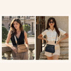 BOLSA FEMININA TRANSVERSAL FOXER FEIRA EM COURO REFINADO  MODELO MONTREL