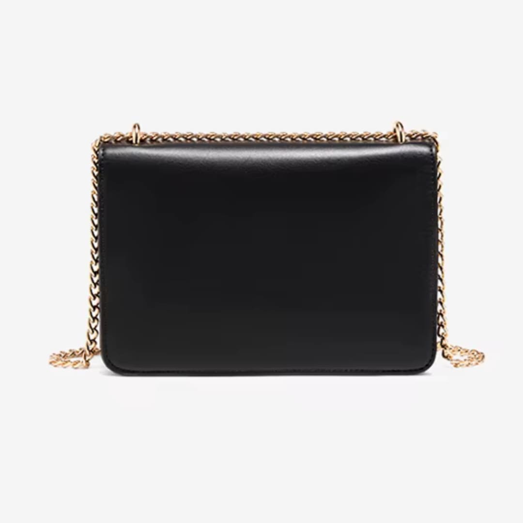 BOLSA FEMININA TYRANSVERSAL FOXER FEITA EM COURO REFINADO MODELO ARVELLE BLACK