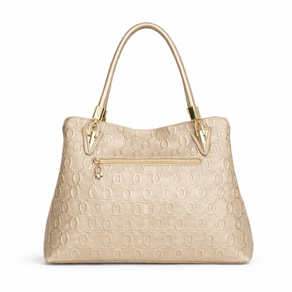 Bolsa Feminina Transversal Feita Em Couro Genuíno Modelo Foxer Alma Golden