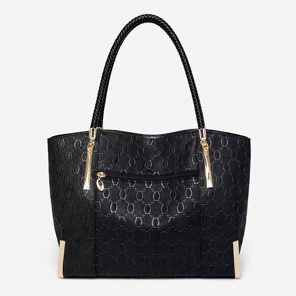 bolsa feminina preta grande com zíper  atrás