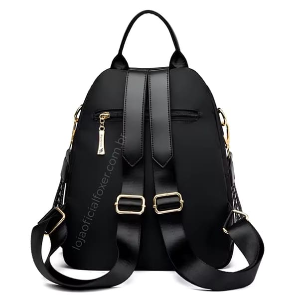 MOCHILA FEMIINA FEITA EM COURO REFINADO MODELO BELLA LUXE BLACK