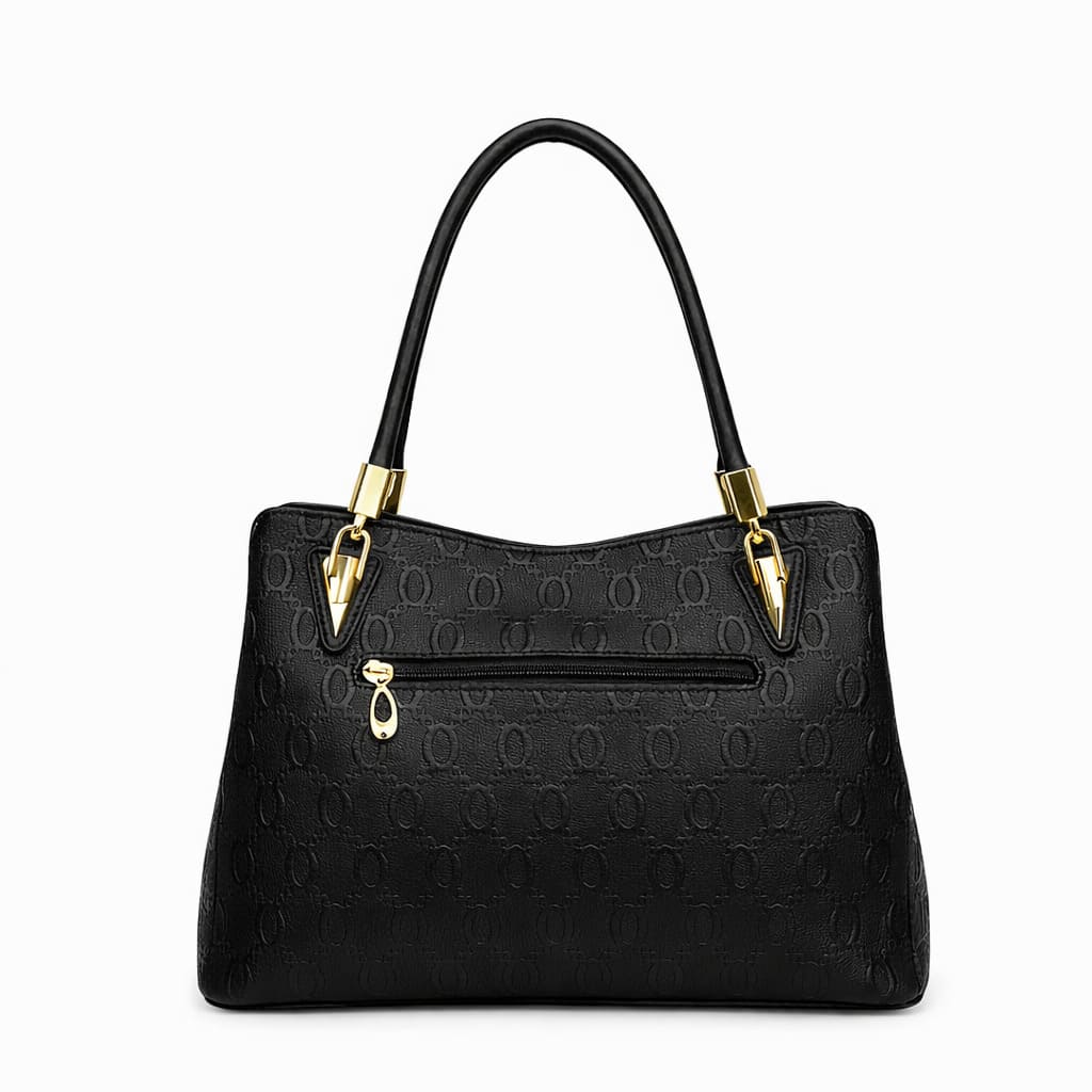 Bolsa Feminina Grande Preta Em Couro Refinado Modelo Alma Black