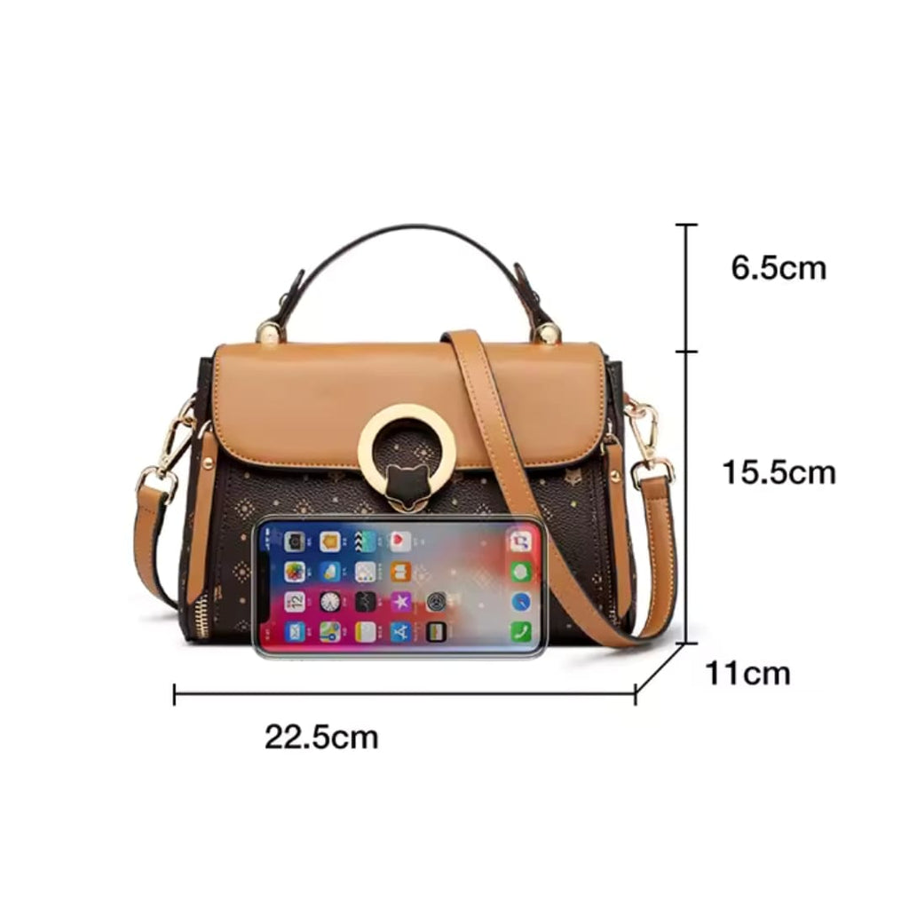 BOLSA FEMININA FOXER FEITA EM COURO REFINADO MODELO CÉLINEA BROWN