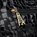 Bolsa Feminina  Grande Preta Feita Em Couro Refinado Modelo Foxer Royale Black